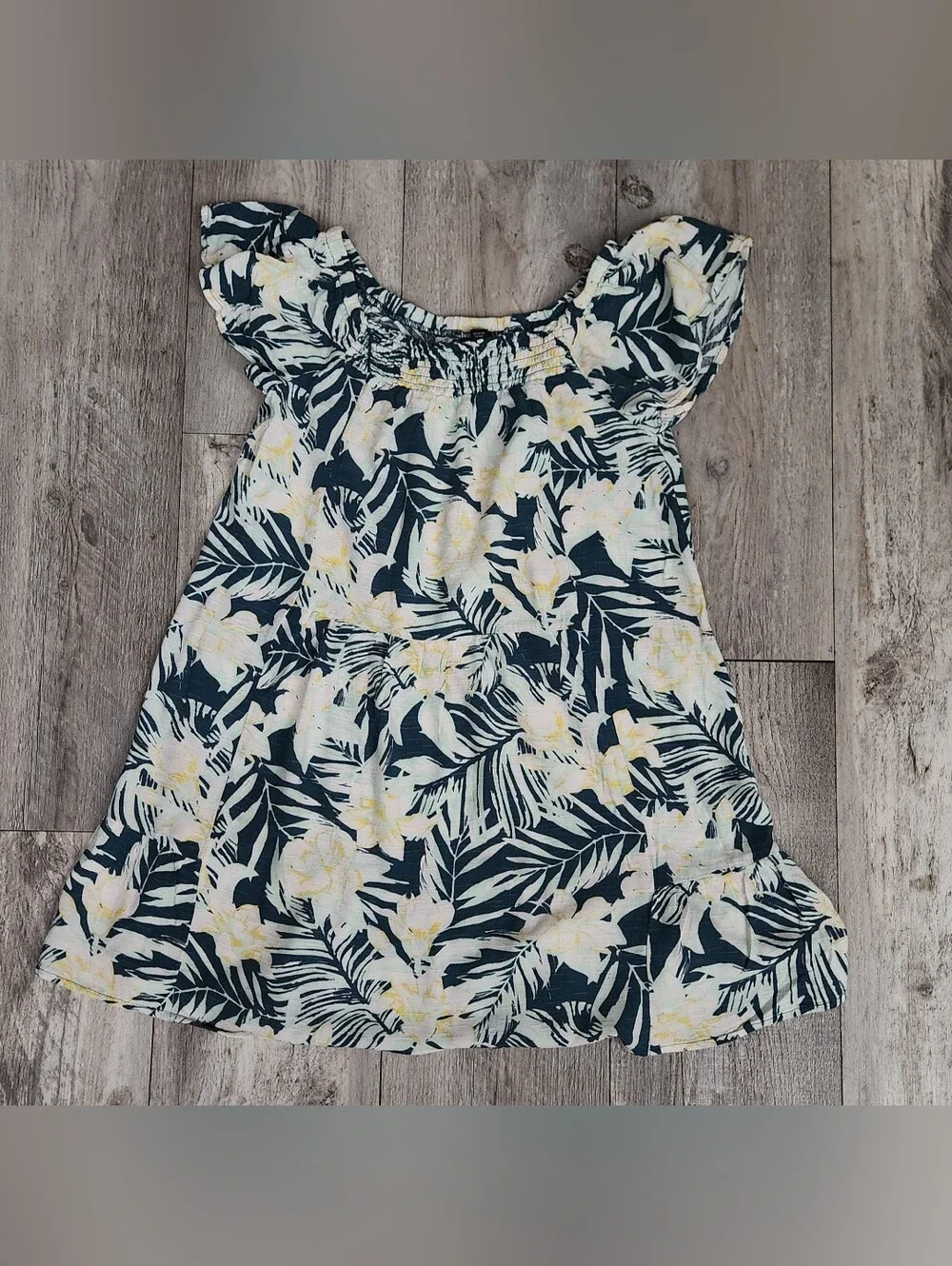 Art Class Floral Palm Leaf Pattern Dress